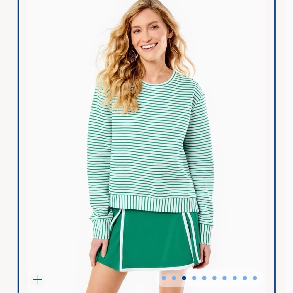 Addison Bay Green and White Striped Crewneck